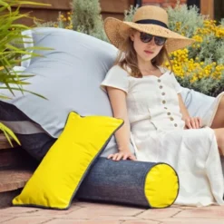 Gardenista Extérieur Oreiller Circulaire Pour Meubles De Jardin, Amovible Résistant à L'eau Oreiller Rond Housses Coussins De Jardin Luxueux, Aspen Gold -Promos Jardin Lumi Magasin 82126061 4