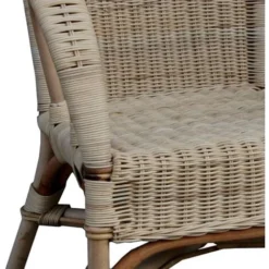 Fauteuil En Rotin Naturel Vieilli Chillvert Parma 60x66x81 Cm Avec Finition En Tissu Pitrit -Promos Jardin Lumi Magasin 82157015 3