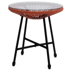 Salon De Jardin IZMIR Table Et 2 Fauteuils Oeuf Cordage Terracotta -Promos Jardin Lumi Magasin 82683865 3