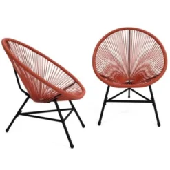 Salon De Jardin IZMIR Table Et 2 Fauteuils Oeuf Cordage Terracotta -Promos Jardin Lumi Magasin 82683865 5