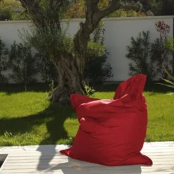 Pouf Géant XXL Intérieur Et Extérieur, Déhoussable, Salon, Jardin, Deco Arts Rouge Piment -Promos Jardin Lumi Magasin 83724043 5