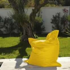 Pouf Géant XXL Intérieur Et Extérieur, Déhoussable, Salon, Jardin, Deco Arts Jaune Miel -Promos Jardin Lumi Magasin 83724045 5