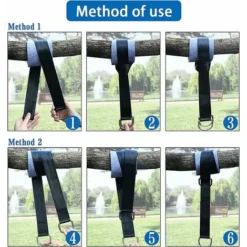 Arbre Swing Sangles Accessoire De Balançoire,1 Paire Fixation Pour Balançoire Sangles De Hamac Avec 2 Mousquetons à Crochet En D Et 2 Coussins De Protection Pour Arbres,Supporte Jusqu'à 1700 Kg -Promos Jardin Lumi Magasin 83756850 5