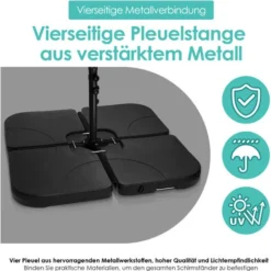 SWANEW Support De Parasol Support Carré Support De Sable Support De Parasol Remplissable Jusqu'à 80 Kg -Promos Jardin Lumi Magasin 83897947 3