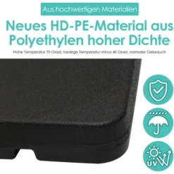 SWANEW Support De Parasol Support Carré Support De Sable Support De Parasol Remplissable Jusqu'à 80 Kg -Promos Jardin Lumi Magasin 83897947 5