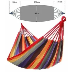 Hamac Simple Toile - 200 X 150 Cm + 2 Cordes D'Amarrage + 1 Sac De Rangement - Hamac De Jardin Pour Enfants Et AdultesExtérieur -Promos Jardin Lumi Magasin 85514370 3