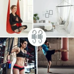 Crochet à Ressort Hamac En Acier Galvanisé Charge Maximale 500 Kg Pour Jardin Porche Balançoire Chaise Suspendue 2 Pièces -Promos Jardin Lumi Magasin 85564401 5