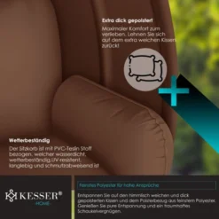 KESSER® Fauteuil Suspendu De Luxe Avec Structure Et Coussin D’assise Moelleux, Rembourrage Latéral, Coussin D’assise Et De Dossier Panier Suspendu Intérieur Et Extérieur Balançoire De Jardin Panier -Promos Jardin Lumi Magasin 85580913 4