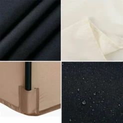 Aunrtb Housse De Rechange Pour Parasol - 6 Baleines - 3 M - Imperméable - Anti-Ultraviolet - Tissu De Rechange (3M / 9.8Ft,Khaki) -Promos Jardin Lumi Magasin 85914508 4