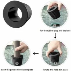 Aunrtb 2X Cale De Cône Parapluie En Caoutchouc Pour Support De Base Parasol Prise De Trou Table Patio Parapluie 1.5 Pouces/38mm - -Promos Jardin Lumi Magasin 85914606 4
