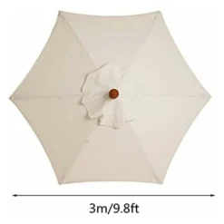 AIDUCHO Housse De Rechange Pour Parasol à 6 Baleines - 3 M - Imperméable - Anti-Ultraviolet - Blanc -Promos Jardin Lumi Magasin 86252882 3