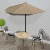 Haute Qualité -Parasol De Balcon Avec Mât En Aluminium Taupe 270x135 Cm Demi - Résistant Aux UV23449