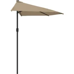 Haute Qualité -Parasol De Balcon Avec Mât En Aluminium Taupe 270x135 Cm Demi - Résistant Aux UV23449 -Promos Jardin Lumi Magasin 86447958 4