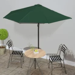 Haute Qualité -Parasol De Balcon Avec Mât En Aluminium Vert 300x150 Cm Demi - Résistant Aux UV23254