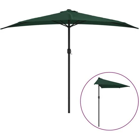 Haute Qualité -Parasol De Balcon Avec Mât En Aluminium Vert 300x150 Cm Demi - Résistant Aux UV23254 2 Haute Qualité -Parasol De Balcon Avec Mât En Aluminium Vert 300x150 Cm Demi - Résistant Aux UV23254 – Image 2