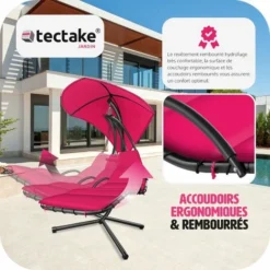 Transat Suspendu Maja - Bain De Soleil, Lit Suspendu, Balancelle De Jardin -Promos Jardin Lumi Magasin 87512019 4