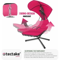 Transat Suspendu Maja - Bain De Soleil, Lit Suspendu, Balancelle De Jardin -Promos Jardin Lumi Magasin 87512019 5