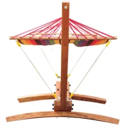 HOMCOM Hamac De Jardin Avec Support En Bois Hamac Sur Pied 1 Personne Charge Max. 120 Kg -Promos Jardin Lumi Magasin 877714 4