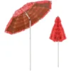 COSTWAY Parasol Inclinable De Paille 1,75M--Protection Solaire UPF 30+, Inclinable Sur 30°/Style Hawaïen Pour Plage De Sable/Jardin/Terrasse/Plage Rouge