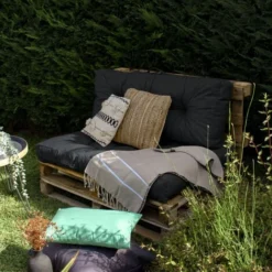 Kit De Coussins Et Assise Capitonnés Pour Palette - Gris Foncé - Linxor -Promos Jardin Lumi Magasin 87905485 4