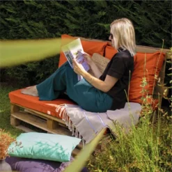 Kit De Coussins Et Assise Déhoussables Pour Palette - Terracotta - Linxor -Promos Jardin Lumi Magasin 87905527 5