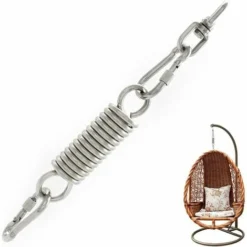 Crochet à Ressort Pour Hamac, Support De Chaise Suspendue Rotatif 360 ° Avec 2 Mousquetons, Fixation Inox Pour Hamac Utilisable Pour Hamac, Balançoire, Sac De Sable