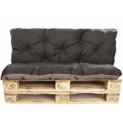Set Coussins Pour Palettes, Assise 120 X 50 Et Dossier 120 X 50cm, Coussins Canapé / Coussin Palette In-extérieur Noir, SETGARDEN