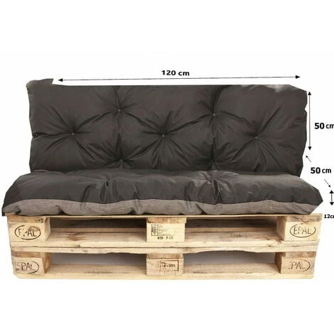Set Coussins Pour Palettes, Assise 120 X 50 Et Dossier 120 X 50cm, Coussins Canapé / Coussin Palette In-extérieur Noir, SETGARDEN 4 Set Coussins Pour Palettes, Assise 120 X 50 Et Dossier 120 X 50cm, Coussins Canapé / Coussin Palette In-extérieur Noir, SETGARDEN – Image 4