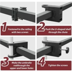 Sekey Support De Parasol Balcon Pour Balustrade, Pied De Parasol, Pour Des Parasol Jusqu'à Ø 40mm, Balustrade De Balcon Rond/Carré 20mm-45mm 7 Sekey Support De Parasol Balcon Pour Balustrade, Pied De Parasol, Pour Des Parasol Jusqu'à Ø 40mm, Balustrade De Balcon Rond/Carré 20mm-45mm -Promos Jardin Lumi Magasin 88623458 3