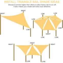 Duerer Voile D'ombrage Triangulaire Pour Patio 5x5x5m 16.5ft, 95% Une Protection Des Rayons UV, Para Jardin Patio, Balcon, Terrasse, Extérieures Activités -Couleur Sable -Promos Jardin Lumi Magasin 88730388 5