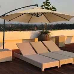 Housse De Rechange Pour Parasol, 8 Baleines, 3 M, Imperméable, Anti-UV, Tissu De Rechange, Beige -Promos Jardin Lumi Magasin 89305013 4
