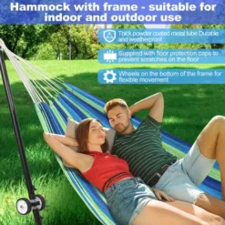 Randaco Hamac Avec Cadre Hamac à Tige Ultra-léger Jusqu'à 200 Kg Chaise Suspendue D'extérieur 7 Randaco Hamac Avec Cadre Hamac à Tige Ultra-léger Jusqu'à 200 Kg Chaise Suspendue D'extérieur -Promos Jardin Lumi Magasin 89691031 3