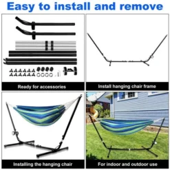 Randaco Hamac Avec Cadre Hamac à Tige Ultra-léger Jusqu'à 200 Kg Chaise Suspendue D'extérieur 8 Randaco Hamac Avec Cadre Hamac à Tige Ultra-léger Jusqu'à 200 Kg Chaise Suspendue D'extérieur -Promos Jardin Lumi Magasin 89691031 4