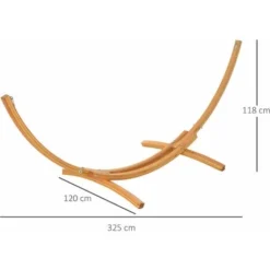 OUTSUNNY Support Pied De Hamac Structure Robuste Bois De Pin Pré-huilé Charge Max. 120 Kg -Promos Jardin Lumi Magasin 90228861 3