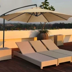 Housse De Rechange Pour Parasol, 8 baleines, 3 m, Imperméable, Anti-UV, Tissu De Rechange, Beige -Promos Jardin Lumi Magasin 90519219 4