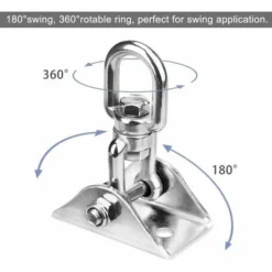 Crochet De Plafond En Acier Inoxydable, Capacité De 250 Kg, Crochet à Bascule Pivotant à 360° Pour Béton, Hamac, Chaise De Porche, Balançoire, Yoga, Etc. -Promos Jardin Lumi Magasin 90599981 4