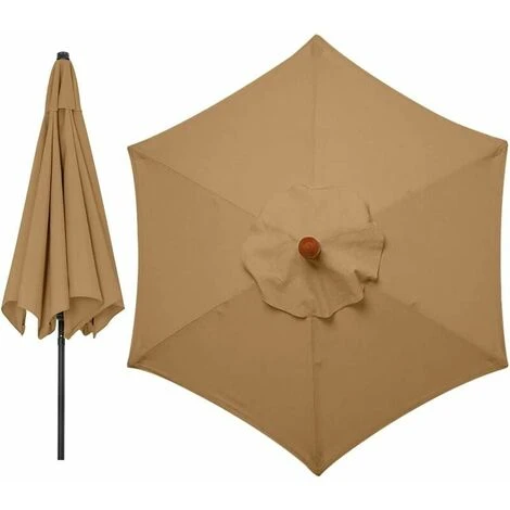 Housses De Rechange Pour Parasol 3 Mètres 6 Bras Parasol De Rechange Pour Auvent De Jardin Housse De Rechange Pour Parasol, Auvent Uniquement (Kaki) 2 Housses De Rechange Pour Parasol 3 Mètres 6 Bras Parasol De Rechange Pour Auvent De Jardin Housse De Rechange Pour Parasol, Auvent Uniquement (Kaki) – Image 2
