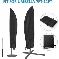 Housse De Protection Pour Parasol Déporté 2 à 4 M De Large Tissu Oxford 210D Imperméable à La Poussière Résistant Aux UV 265x40/70/50cm -Promos Jardin Lumi Magasin 91593417 4
