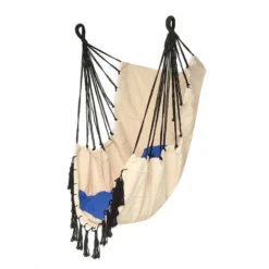 Hamac Chaise Suspendue Corde Chaise Balancoire Chaise Siège Avec 2 Oreillers-BLEU -Promos Jardin Lumi Magasin 91996487 4