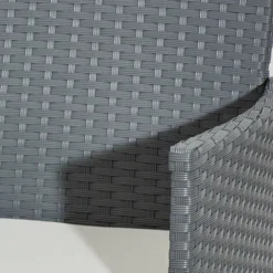 IMORA - Salon De Jardin Résine Tressée Gris - Ensemble 4 Places - Canapé + Fauteuil + Table -Promos Jardin Lumi Magasin 9233544 5