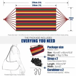 RHAFAYRE Hamac D'extérieur De Camping, En Plein Air Portable En Toile, Capacité 200Kg Léger Avec Sac De Transport Pour La Plage Et Randonnée Pédestre De La Plage，rouge -Promos Jardin Lumi Magasin 92680683 3