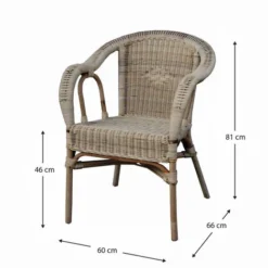 Ensemble De 2 Fauteuils De Jardin Chillvert Parma 60x66x81 Cm Fabriqués En Rotin Naturel Résistant Couleur Marron Vieilli -Promos Jardin Lumi Magasin 92748298 4