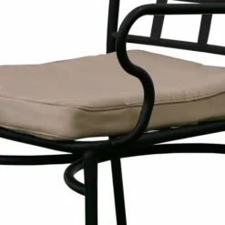 Ensemble De 4 Chaises De Jardin Avec Coussin Chillvert Tivoli 40,5x50,5x89 Cm Fabriquées En Acier Et Polyester Noir Et Beige -Promos Jardin Lumi Magasin 92748299 3
