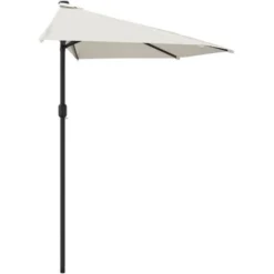 Parasol De Balcon - Parasol De Jardin Parasol Droit Avec Mât En Aluminium Sable 270x135 Cm Demi BV728031 - BonneVie -Promos Jardin Lumi Magasin 93350129 3