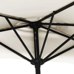 Parasol De Balcon - Parasol De Jardin Parasol Droit Avec Mât En Aluminium Sable 270x135 Cm Demi BV728031 - BonneVie -Promos Jardin Lumi Magasin 93350129 5