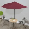 Parasol De Balcon - Parasol De Jardin Parasol Droit Mât En Aluminium Bordeaux 300x150x253 Cm Demi BV243387 - BonneVie