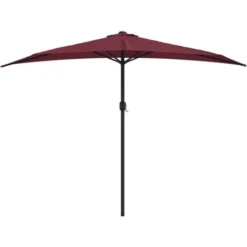 Parasol De Balcon - Parasol De Jardin Parasol Droit Mât En Aluminium Bordeaux 300x150x253 Cm Demi BV243387 - BonneVie -Promos Jardin Lumi Magasin 93350216 2