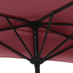 Parasol De Balcon - Parasol De Jardin Parasol Droit Mât En Aluminium Bordeaux 300x150x253 Cm Demi BV243387 - BonneVie -Promos Jardin Lumi Magasin 93350216 5