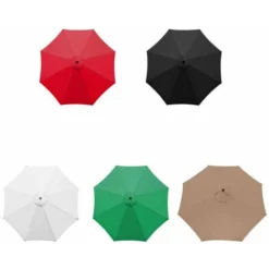 Housse De Rechange Pour Parasol, 6 Baleines, 2 M, Imperméable, Anti-UV, Tissu De Rechange, Kaki -Promos Jardin Lumi Magasin 93406247 5