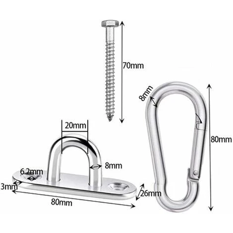 N&P Acier Inoxydable Lourds Crochet De Plafond, Crochets De Suspension,Convient Pour Le Yoga, Hamac, Chaise Suspendue A 2 N&P Acier Inoxydable Lourds Crochet De Plafond, Crochets De Suspension,Convient Pour Le Yoga, Hamac, Chaise Suspendue A – Image 2